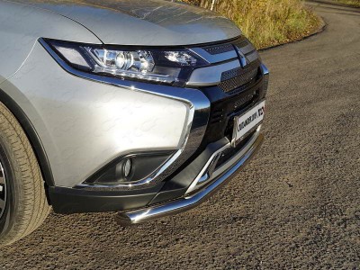 Защита переднего бампера 60 мм для Mitsubishi Outlander 2019-2021