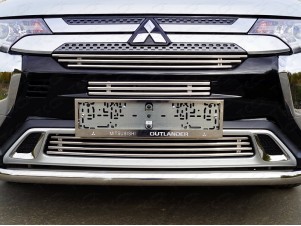 Решетка радиатора нижняя 12 мм для Mitsubishi Outlander № MITOUT18-11