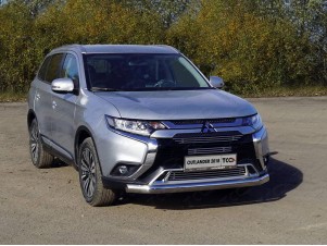 Защита передняя овальная 75х42 мм для Mitsubishi Outlander № MITOUT18-38