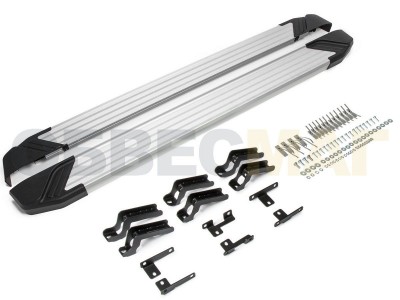 Пороги алюминиевые Rival Silver для Haval F7/F7x 2019-2021