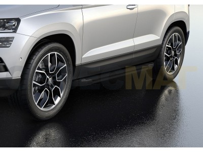 Порог-площадка "Black" F180ALB + комплект крепежа для Skoda Karoq 2020-н.в., Volkswagen Taos 2021-н.в.