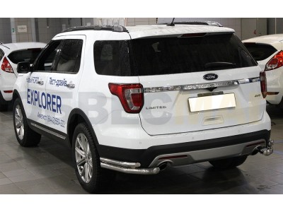 Защита задняя уголки двойные 60-43 мм для Ford Explorer 2015-2017
