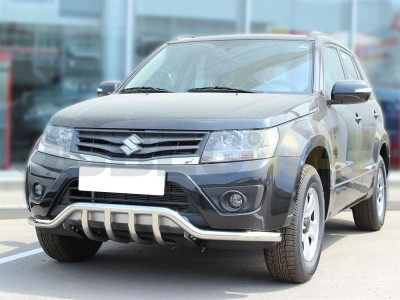 Защита переднего бампера Сити Гард 53-43 мм с защитой картера для Suzuki Grand Vitara 2012-2015