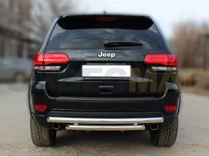 Защита заднего бампера двойная 60-60 мм для Jeep Grand Cherokee № JGC14_3.1