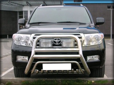 Кенгурин передний 76-60 мм с защитой картера для Toyota Land Cruiser 200 2013-2015