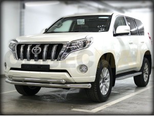 Защита передняя двойная 76-60 мм длинная для Toyota Land Cruiser Prado 150 № LCPR13_1.2