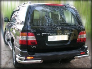 Защита задняя уголки двойные 76-53 мм для Toyota Land Cruiser 100 № LC 8