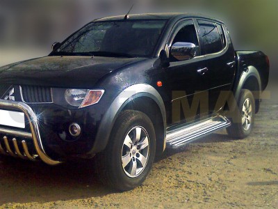 Защита штатного порога 53 мм Технотек для Mitsubishi L-200 2006-2014