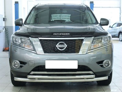 Защита передняя двойная 60-53 мм для Nissan Pathfinder 2014-2021