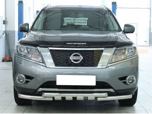 Защита переднего бампера Shark 60 мм для Nissan Pathfinder № NP14_1.2