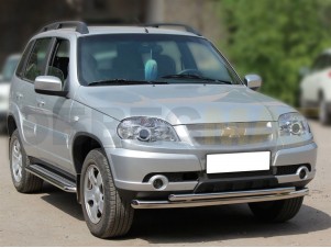 Защита передняя двойная 53-43 мм для Chevrolet Niva № NSVN 1.1