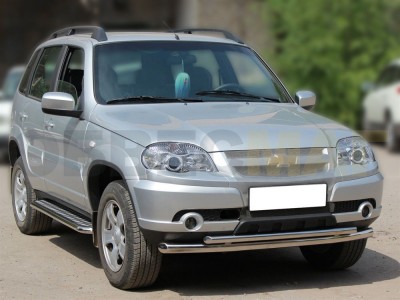 Защита передняя двойная 53-43 мм для Chevrolet Niva 2009-2020