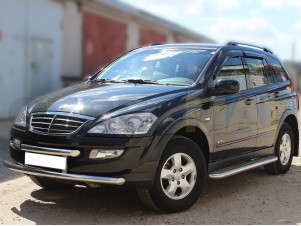 Пороги с площадкой алюминиевый лист 60 мм для Ssang Yong Kyron № SSK 2.1.1