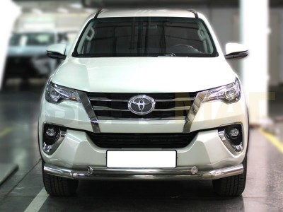 Защита передняя двойная 76-60 мм для Toyota Fortuner 2017-2020