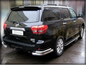 Защита задняя уголки двойные 76-53 мм для Toyota Sequoia № TOYS09 4