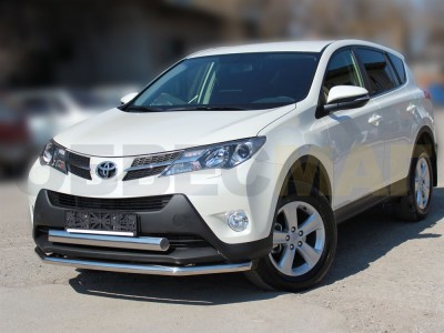 Защита переднего бампера 53 мм с четырьмя загибами для Toyota RAV-4 2013-2015