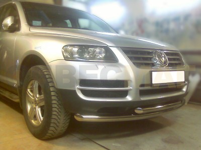 Защита передняя двойная 60-53 мм для Volkswagen Touareg 2007-2010