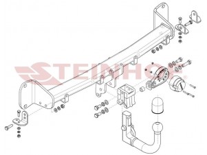 Фаркоп для BMW 5-Series седан G30 / универсал G31 2017-2023, BMW 6-Series Gran Turismo G32 2017-2023, BMW 7-Series G11,G12 2015-2022 вертикальное быстросъемное крепление шара на ключе №B-083