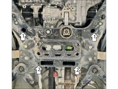 Усиленная защита электроусилителя руля (2 мм, сталь) для GAC GS8 2023-н.в., GAC M8 2023-н.в.