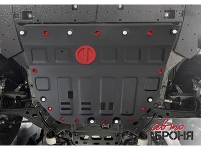 Защита картера и КПП + комплект крепежа Автоброня, Сталь для GAC GS8 2023-н.в., V-2.0, АКПП, 4WD.