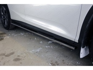 Пороги овальные с накладками 75х42 мм для Lexus RX F-Sport № LEXRX200tFS15-02
