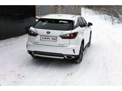 Защита заднего бампера центральная 60 мм ТСС для Lexus RX-200t/350/450h 2015-2021