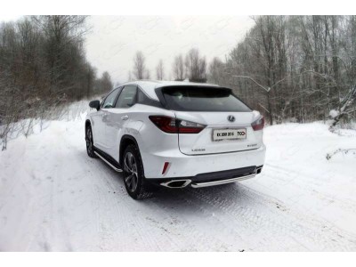 Защита заднего бампера центральная 60 мм ТСС для Lexus RX-200t/350/450h 2015-2021