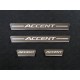 Накладки на пороги лист шлифованный надпись Accent 4 шт ТСС для Hyundai Accent 2018-2021