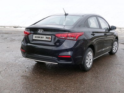 Защита штатных порогов 25 мм ТСС для Hyundai Accent 2018-2021