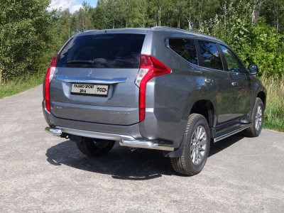 Защита задняя уголки 76 мм ТСС для Mitsubishi Pajero Sport 2016-2020