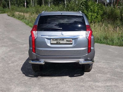 Защита задняя уголки 76 мм ТСС для Mitsubishi Pajero Sport 2016-2020