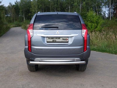 Защита заднего бампера 76 мм ТСС для Mitsubishi Pajero Sport 2016-2020
