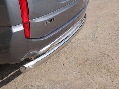 Защита заднего бампера овальная 75х42 мм ТСС для Mitsubishi Pajero Sport 2016-2020