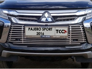 Решетка радиатора 12 мм с парктроником для Mitsubishi Pajero Sport № MITPASPOR16-29