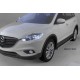 Пороги алюминиевые Emerald Black для Mazda CX-9 2012-2016
