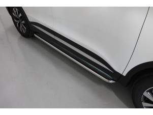 Пороги с площадкой (нерж. лист) 42,4 мм для Chery Tiggo 7 PRO MAX 4WD 2025-н.в. №CHERTIG7PM25-10