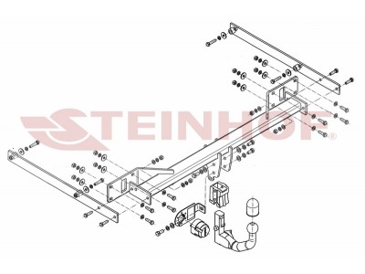 Фаркоп Steinhof шар BMC съёмный на седан для Mercedes-Benz E-Class W212 2009-2021