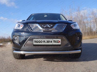 Защита переднего бампера 60 мм ТСС для Chery Tiggo FL 2013-2016
