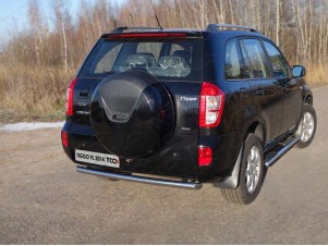 Пороги труба овальная с накладками 120х60 мм для Chery Tiggo FL № CHERTIGFL14-04