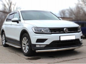 Защита переднего бампера радиусная одинарная d-53(кроме Off Road) для Volkswagen Tiguan 2016 – н.в. VWTIG16_1