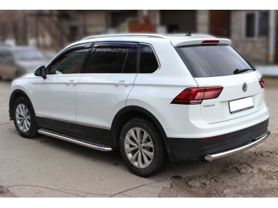 Защита заднего бампера радиусная одинарная d-53(кроме Off Road) для Volkswagen Tiguan 2016 – н.в.