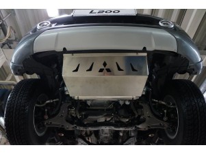 Защита радиатора (алюминий 4 мм) для Mitsubishi L200 2015-2023 (V - все), Mitsubishi Pajero Sport 2016-н.в. (V - все), FIAT Fullback 2016-2019 (V - все) №14.30ABC
