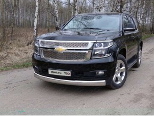 Защита передняя овальная 120х60 мм для Chevrolet Tahoe № CHEVTAH12-11