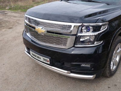 Защита передняя двойная 76-50 мм ТСС для Chevrolet Tahoe 2014-2016
