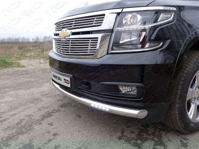 Защита переднего бампера с ДХО 76 мм ТСС для Chevrolet Tahoe 2014-2016