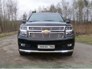 Защита переднего бампера с ДХО 76 мм для Chevrolet Tahoe № CHEVTAH16-13