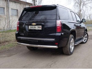Защита заднего бампера овальная 75х42 мм для Chevrolet Tahoe № CHEVTAH16-18
