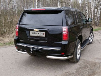 Защита задняя уголки 76 мм ТСС для Chevrolet Tahoe 2016-2021
