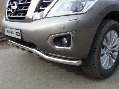 Защита передняя Кенгурятник с вставкой 60 мм ТСС для Nissan Patrol 2014-2021
