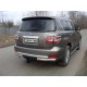 Защита заднего бампера овальная двойная под фаркоп 75х75 мм ТСС для Nissan Patrol 2014-2021